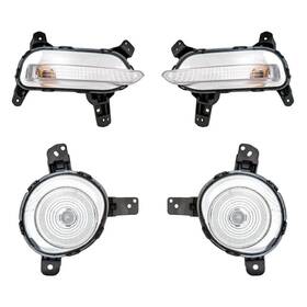 Bndl-283358 Replacement For Kia Forte 19-20 4-piece Kit Driver And Passenger Side Daytime Running
