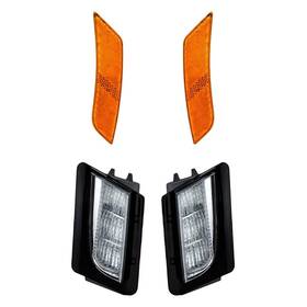 Bndl-283963 Replacement For Cadillac Ats 13-14 4-piece Kit Driver And Passenger Side Daytime Running