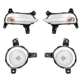 Bndl-284020 Replacement For Kia Forte 19-20 4-piece Kit Driver And Passenger Side Daytime Running
