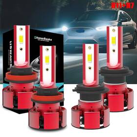 Kf-s2-114 Stone Banks Combo H11 H7 Led Headlight Bulb Kit High Low Beam Super Bright 6000k White