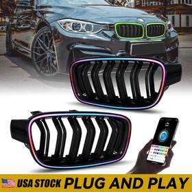 Tt-f30-g001-rgb T T-abc Led Front Daytime Running Lights Grille For Bmw 3 Series F30 2013-2018 Rgb Color