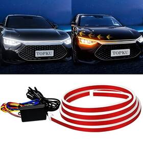Led-026-aw Topku 70 Inch Led Hood Light Strip Drl Car Daytime White And Amber