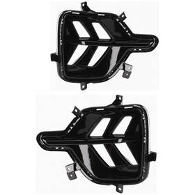 Ki1038170-ki1039170 Uzooka Driver And Passenger Daytime Running Light Bezels 20-22 Kia Niro Gloss Black