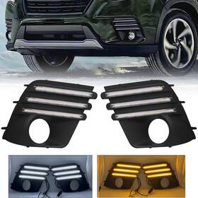 57731sj550 Wenqi For 2022 2023 2024 Subaru Forester Led Drl Turn Signal Fog Light Cover Bezel