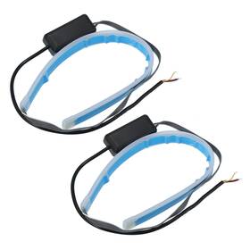 X Autohaux A22011200ux0159 2pcs 30cm 12-inch Car Led Flexible Black Grey Transparent