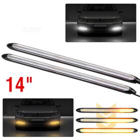 Xukey 5 67 B7 B8 2 X Auto Led Sequential Drl Daytime Running Light Strip Yellow Turn Signal Lamp