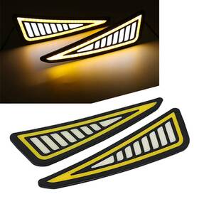Yusen233 550739904884 Drl Led Daytime Running Light Driving Turn Signal White/amber Car Universal Pair