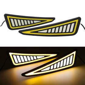 Zdl-kabusikikaisya1989usa 750000221980 Drl Led Daytime Running Light Driving Turn Signal White/amber Car Universal 2pcs