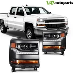 For Chevrolet Silverado 1500 2016-2019 Black Housing Headlights Assembly Pair. Fixed Price $180.99.