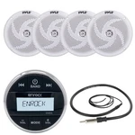 Enrock Gauge Style Digital Media Receiver, 4X 5.25" 180W Max Marine Speakers. Fixed Price $149.99.