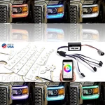 14-15 Gmc Sierra Rgbw Led Color Changing Headlight Drl Accent Bars Bluetooth Set. Fixed Price $238.00.