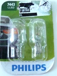 New Sealed Phillips 7443 LLB2 Clear Automotive Bulb 125V Taiwan. Fixed Price $10.99.