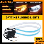 2X Amber White Led 60CM Car Headlight Strip Drl Turn Signal Lamps Flexible. Fixed Price $14.24.