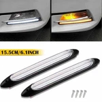 2X 15.5CM Slim Amber Sequential Flexible Led Drl Turn Signal Strip For Headlight. Fixed Price $13.29.