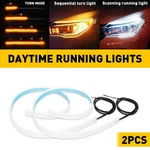 2X 60CM Led Switchback Drl Tube Light Strip Amber Sequential Flow Turn Signal. Fixed Price $12.34.