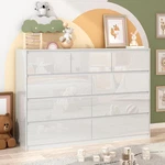 White Malm Dresser For Bedroom, 59" Wide 41" Tall High Gloss With Draw. Fixed Price $519.67.