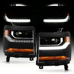 Hid/xenon Projector Headlights W/ Led Drl For Chevy Silverado 1500 2016-2019. Fixed Price $175.99.