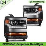 Black Xenon Projector Headlights W/ Led Drl For 2016-2019 Chevy Silverado 1500. Fixed Price $175.99.