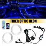Led Neon Trim Glow Optic Fiber Strip Car Interior Ambient Lighting Kit.app. Fixed Price $17.99.
