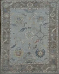 Vegetable Dye Oushak Turkish Rug 5X6 Ft Hand-knotted Light Blue Wool Carpet. Fixed Price $934.55.