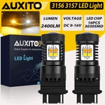 Auxito 3157 White Amber Switchback Led Front Turn Signal Light Bulb Super Bright. Fixed Price $18.04.