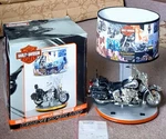 Harley Davidson Heritage Softail Motorcycle Table Lamp With Sound King America. Fixed Price $69.00.