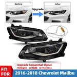 Upgrade Halogen Headlights W/ Sequential Signal Pair For 2016-2018 Chevy Malibu. Fixed Price $285.00.