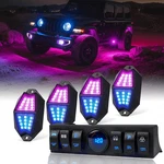 6-SWITCH Panel & Rgbw Led Rock Lights Kit For 09-18 Jeep Wrangler Jku Offroad. Fixed Price $163.99.