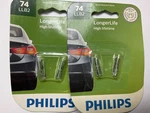 (2) Philips 74LLB2 Longerlife Instrument Panel Lamp Light Bulb - Pack. Fixed Price $12.99.