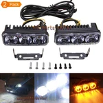2X Universal Car Drl Led Daytime Running Light Driving Turn Signal White/amber. Fixed Price $12.83.