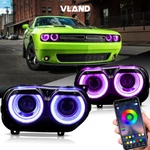 Vland Headlights Rgb Drl Set For 2015-2023 Dodge Challenger Front Lamps Pair. Fixed Price $373.49.