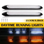 2X Led Switchback Drl Tube Light Strip Amber White Sequential Turn Signal 23.5CM. Fixed Price $13.29.